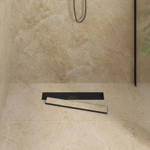 Shower Drain 2-in-1 with 360 Siphon Black 60 cm