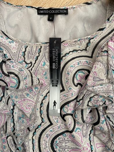 Brand New M&S Pink Mix Boho Ranch Dress Size 6
