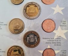 Slovakia 2004 Euro Probe Essai Trial Prototype 8 Coin Set