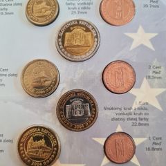Slovakia 2004 Euro Probe Essai Trial Prototype 8 Coin Set