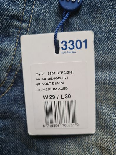 Boys Men G-star Jeans trousers Denim straight leg 3301 W29 L30