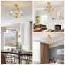 Brand New 40cm Vintage Gold 4-Light Crystal Chandelier Rustic Pendant Desig... Image 4