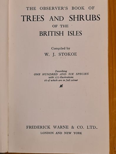 .The Observers Book Of TRRES & shrubs Of The British ISLES. 240 PAGES POCKET SIZE.