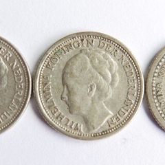 Netherlands, Wilhelmina I, 10 Cents, 1919-36-37, Silver Coins