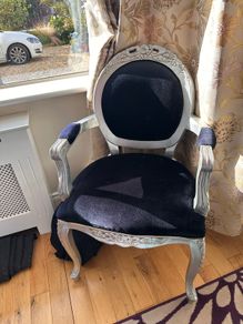 Silver and black antique chair
