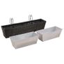 Balcony Trapezoid Rattan Planter Set 80 cm 2 pcs Black Image 4