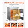 Foldable Camping Oven, Stainless Steel Portable Camping Stove, with 3 Tier Grill, Handle and Thermometer, Use with Wood Burning Fire, Propane Stoves, for Baking Bread, Pizza, Outdoor Cooking Image 2