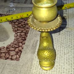 Vintage Solid Brass Candlestick with a Dolphin Balancing a Candle Cup on Tail Fin. Rare. Postage Available or Collection