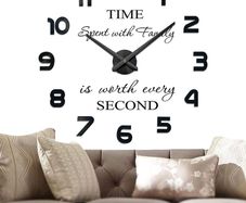 Modern Mute DIY Frameless Large Wall Clock 3D Mirror Sticker Metal Big Watches Home Office Decorations (Black-2)