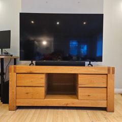 Solid Oak Style TV Cabinet - Excellent Condition