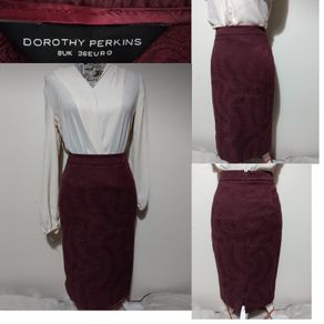 Dorothy Perkins Burgundy Occasion Skirt