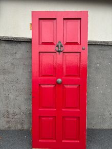solid teak front door