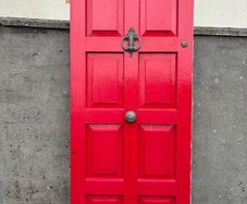 solid teak front door