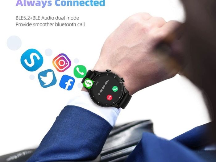 Mens Smart Watch Answer Make Calls 10 Day Battery Life Smartwatch VC52 Heart Rate Temperature Blood Oxygen Monitor, Bluetooth5.2, IP68 Waterproof, 24 Sports Modes, Android/iOS (FREE POSTAGE)