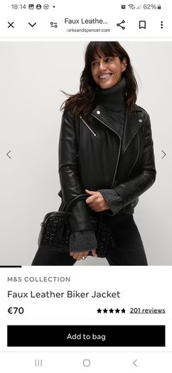 M&S Black  faux leather jacket. Size UK 10 12 M .New