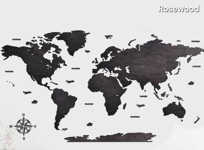 2D Classic Version Map of The World Country Borders and Names