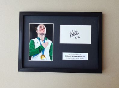 Kellie Harrington signed Olympics autograph in a frame