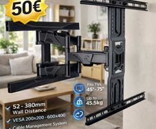 TV Mount Bracket Tilt Swivel Full Motion Feature Wall 45-75"