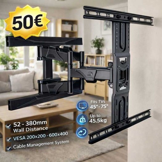 TV Mount Bracket Tilt Swivel Full Motion 45-80"