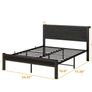 Double Bed Frame with Wooden Storage Shelf Headboard Image 2