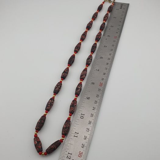 Antique Venetian Style Tiny Floral& Venetian Whiteheart Glass Beads Necklace