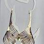 Gold Wavy Sculpted Fluid Leaf Earrings Image 3