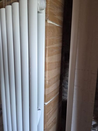 New White Vertical Double Radiator 1500 x 370mm With Mounting Brackets