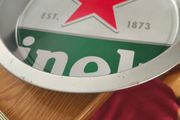 Heineken Beer Advertising Tray in Tin 39x39 di. x7 cm. H.