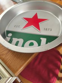 Heineken Beer Advertising Tray in Tin 39x39 di. x7 cm. H.