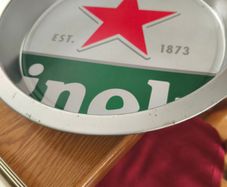 Heineken Beer Advertising Tray in Tin 39x39 di. x7 cm. H.