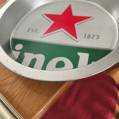Heineken Beer Advertising Tray in Tin 39x39 di. x7 cm. H.