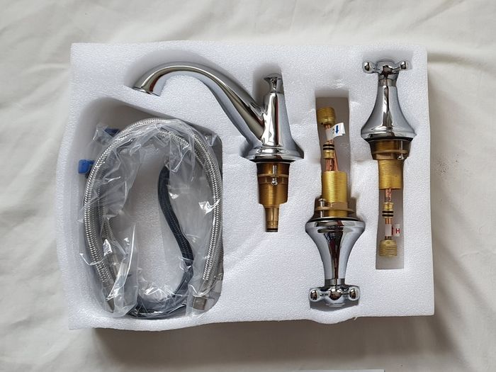 Brand new kelelife basin mixer tap with two handles polished chrome