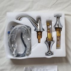 Brand new kelelife basin mixer tap with two handles polished chrome