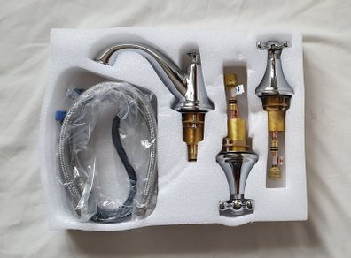 Brand new kelelife basin mixer tap with two handles polished chrome