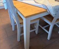 Dining table and 2 seater sofa