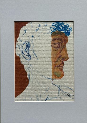 Original Art Original Drawing 'Part Roman' Irish Art abstract painting