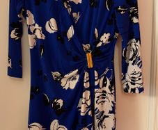 Calvin Klein Blue Floral Midi Dress Size L