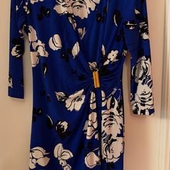 Calvin Klein Blue Floral Midi Dress Size L