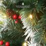 Pre-Lit Christmas Tree with 300 Built-In Warm White LED Lights with Auto-Off Timer, 8 Lighting Modes, Decorative Pinecones and Berries Image 3