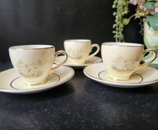Vintage Arklow "SWANLAKE" Yellow Coffee Cups x 3