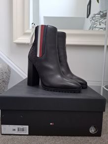 Black Tommy Hilfiger ankle boots.  Size UK5