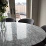 Marble oval table with 6 chairs Image 5