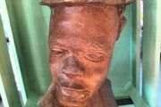 Large Wooden Head Sculpture