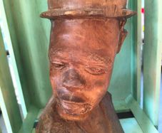 Large Wooden Head Sculpture