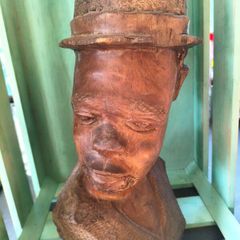 Large Wooden Head Sculpture