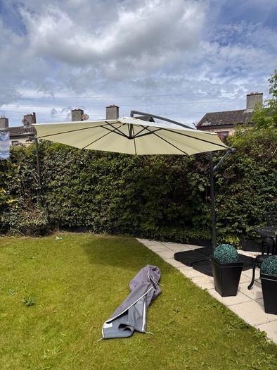 Large parasol with base