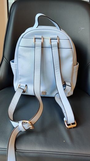 Bessie women leather backpack light blue