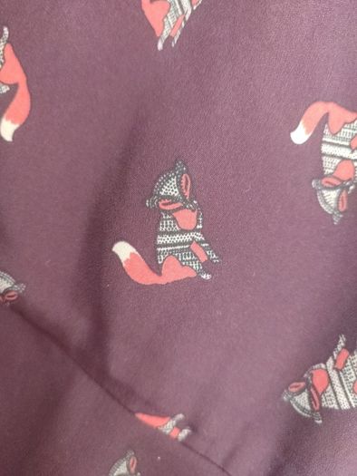 deep purple fox print dress