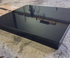 Tiled stove base