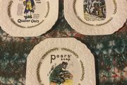 Three vintage advertisement plates free postage